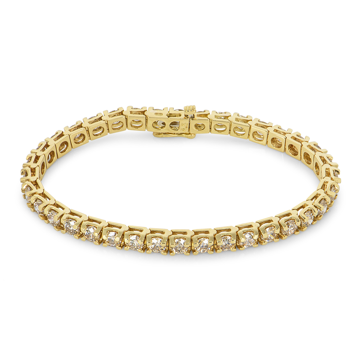 Yellow Gold Diamond Line Bracelet 10.80ct
